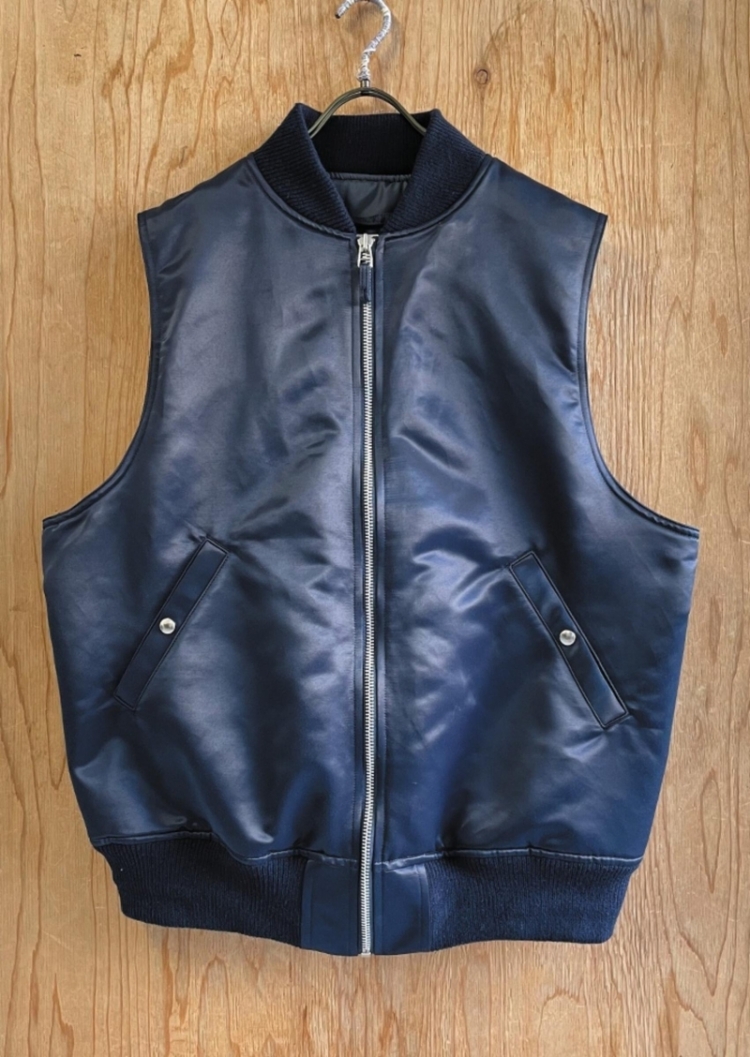 MY RECYCLE NYLON ZIP VEST NAVY