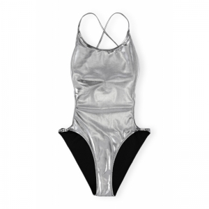 Recycled Shine String Swimsuit 18 Silver