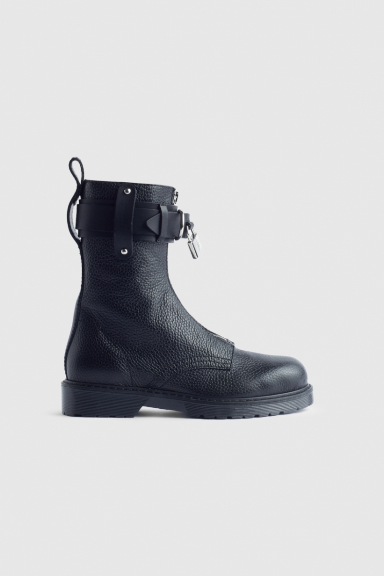 PUNK COMBAT ANKLE BOOT 18100-1 BLACK