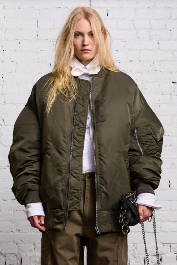 ZIP OUT DOWN BOMBER OLIVE