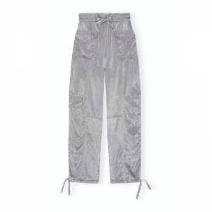 Washed Satin Pants 523 Frost Gray