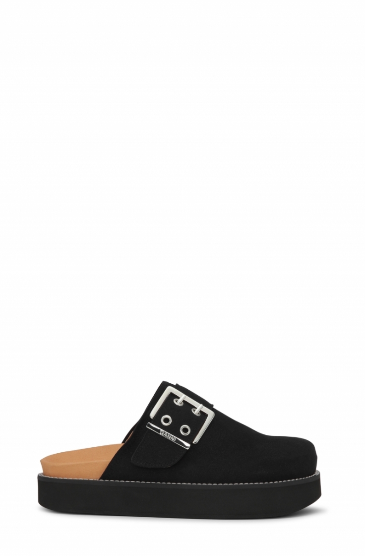 Feminine Buckle Mule Sandal Su 99 Black