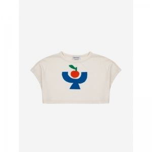 Tomato Plate cropped T-shirt - WHITE