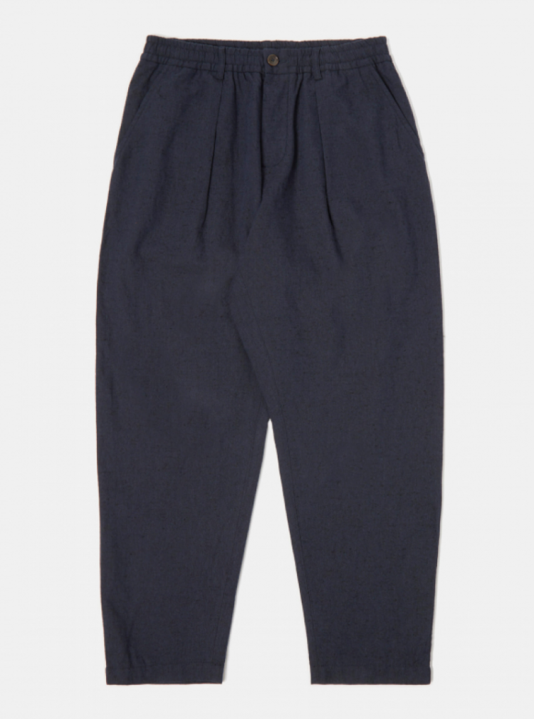 PLEATED TRACK PANT - Navy