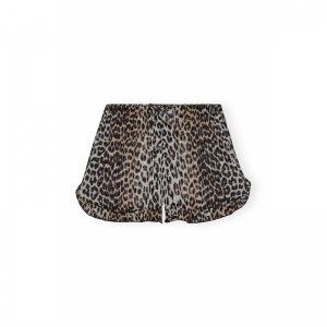 Light Chiffon Ruffle Shorts 943 Leopard