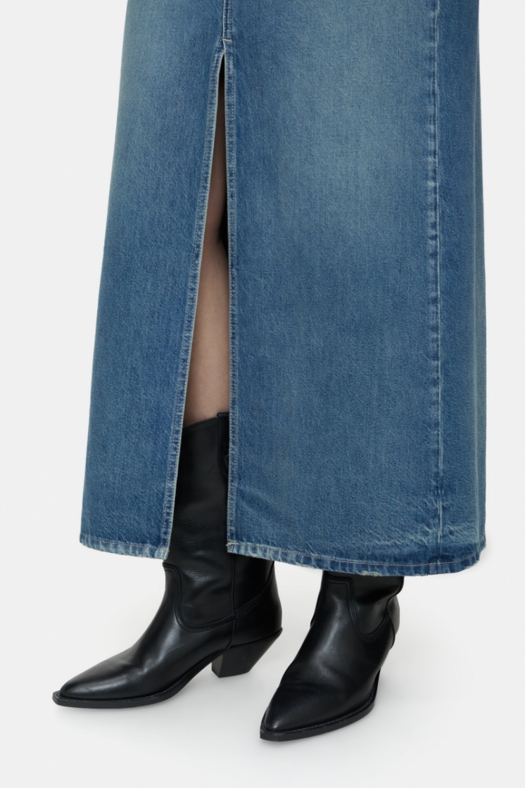 long x-pocket skirt DBL dark blue