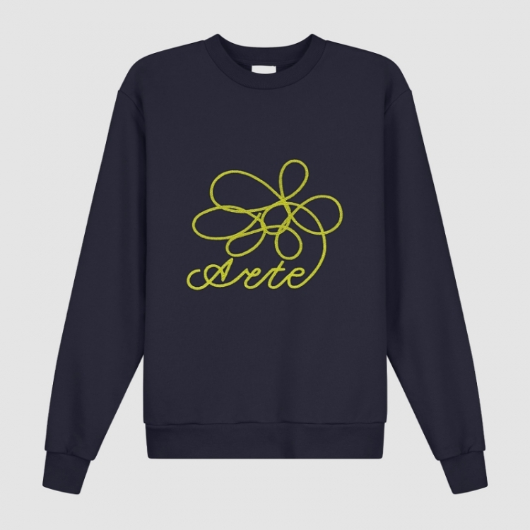 Round Flower Crewneck - Navy