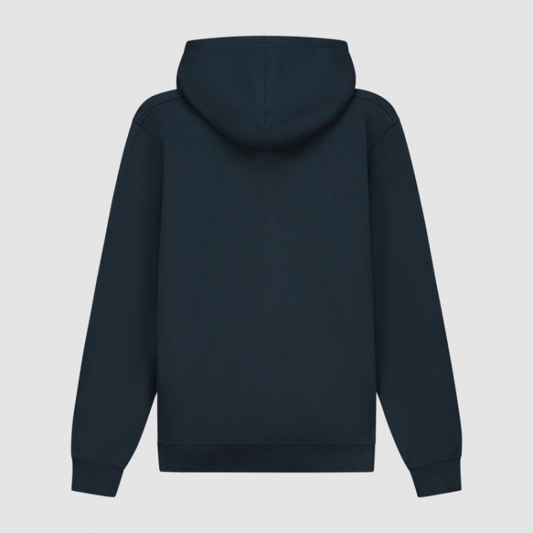 Round Flower Zip Hoodie - Navy