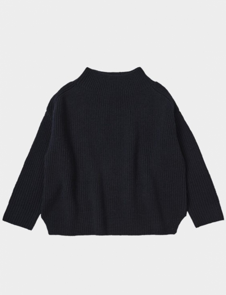 High Neck Sweater dark navy