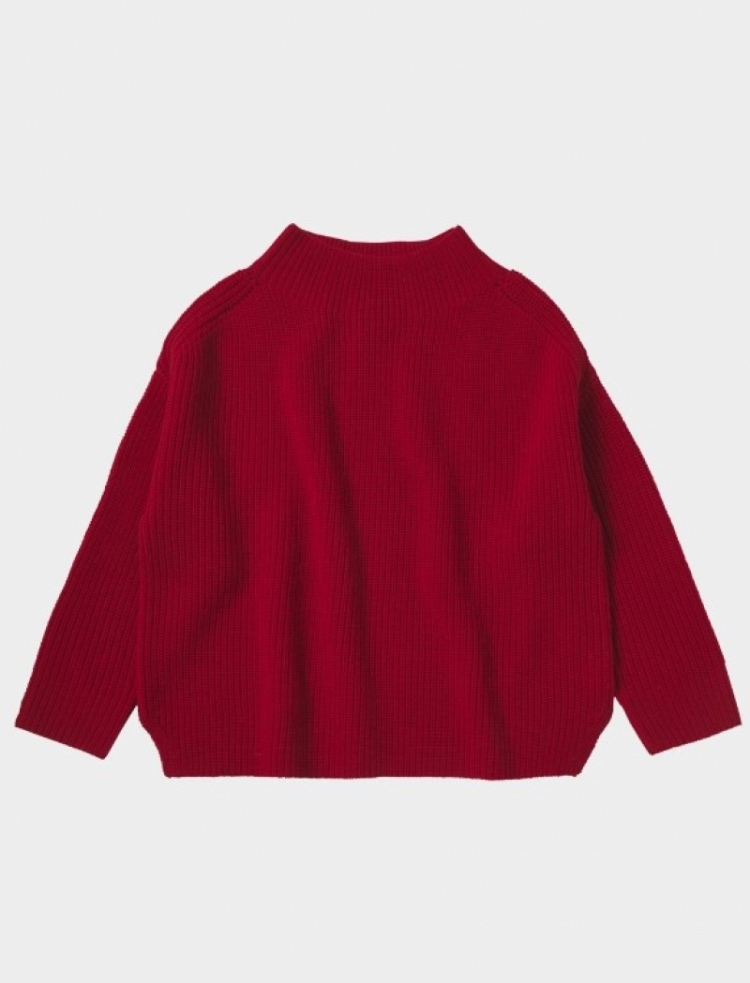 High Neck Sweater red