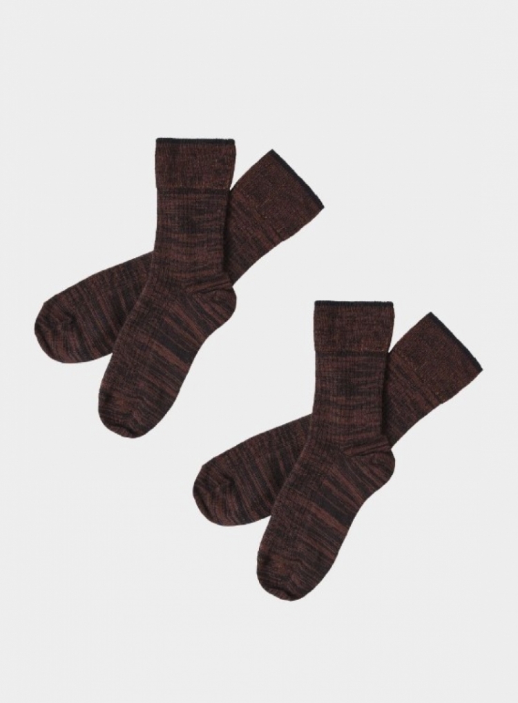 2-Pack Melange Socks dark navy/clay