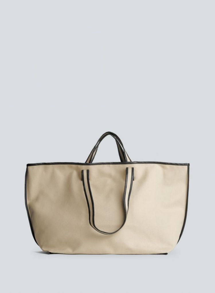 Tote canvas sand / oil blac