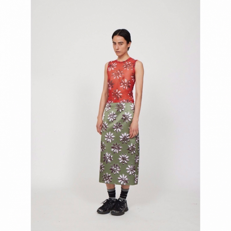 MIDI STRAIGHT SKIRT KHAKI