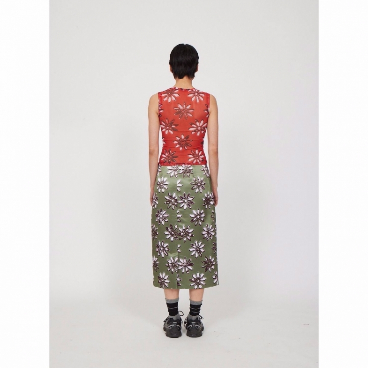 MIDI STRAIGHT SKIRT KHAKI