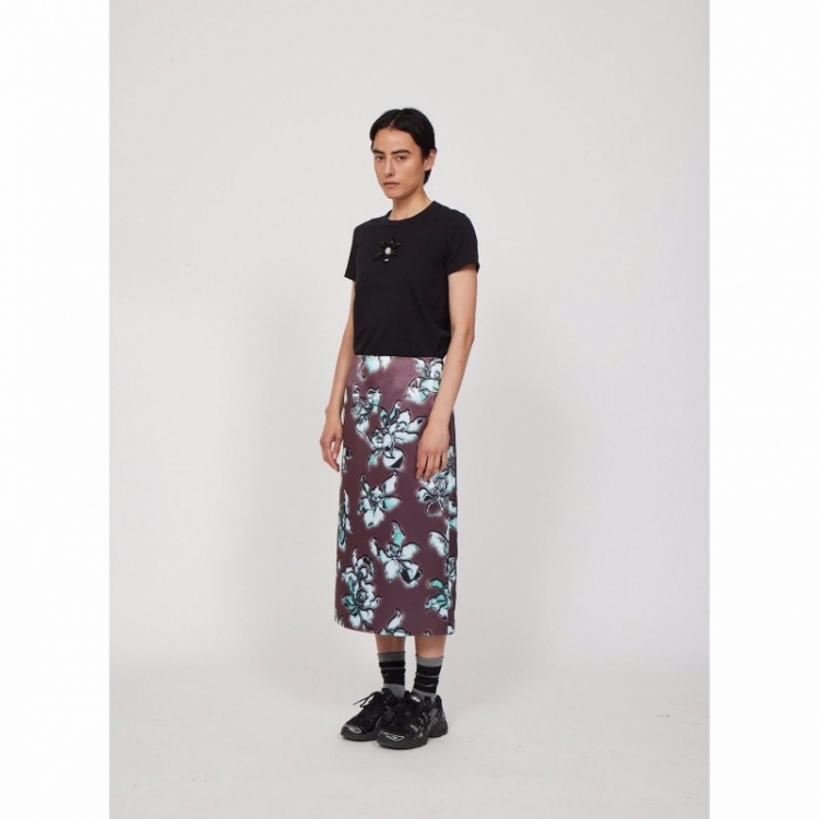 MIDI STRAIGHT SKIRT BROWN