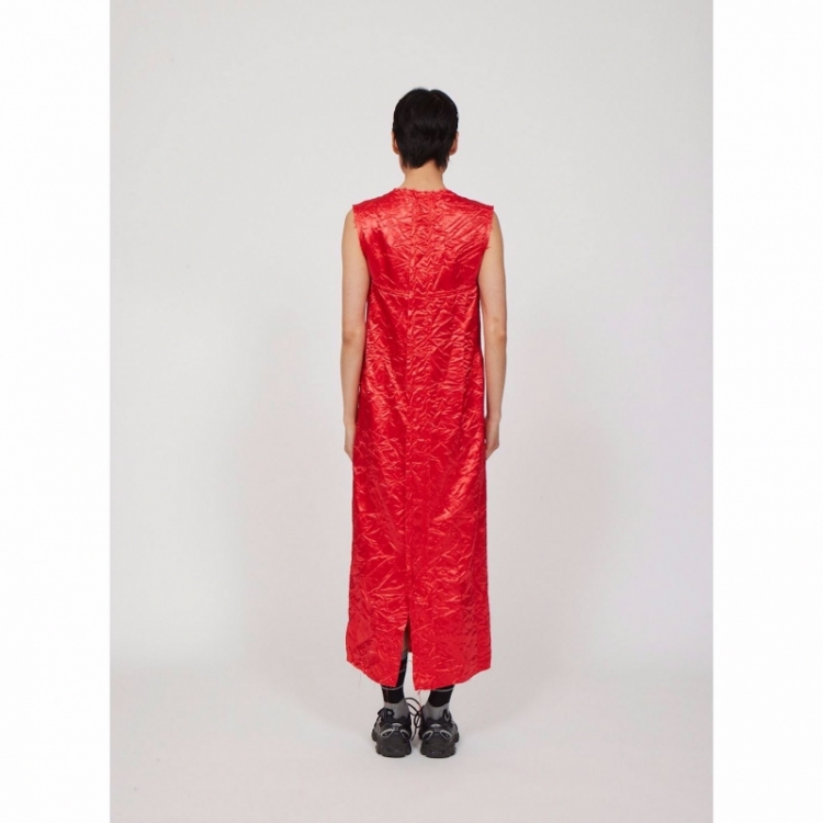 LONG SHIFT DRESS RED