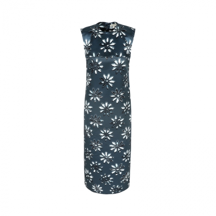 LONG SHIFT DRESS GREY MULTI