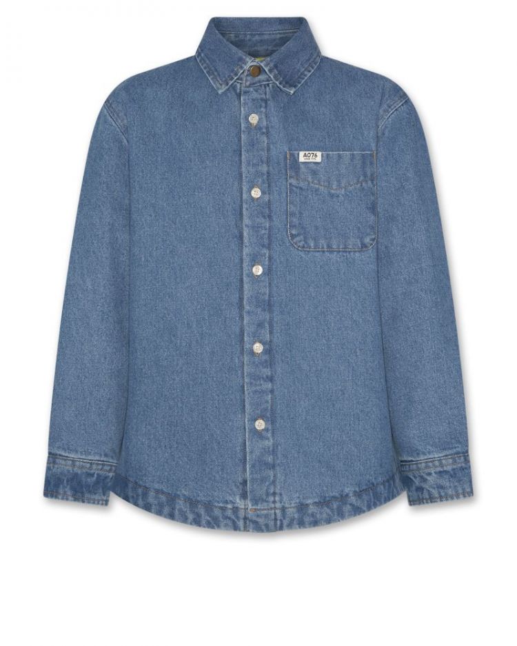 lou quilted denim shirt 1011 wash middl