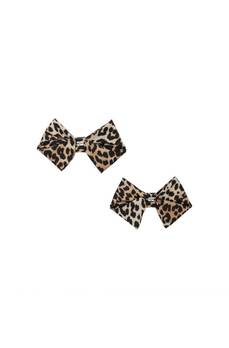 Bow Footwear Charms Satin Prin - Leopard