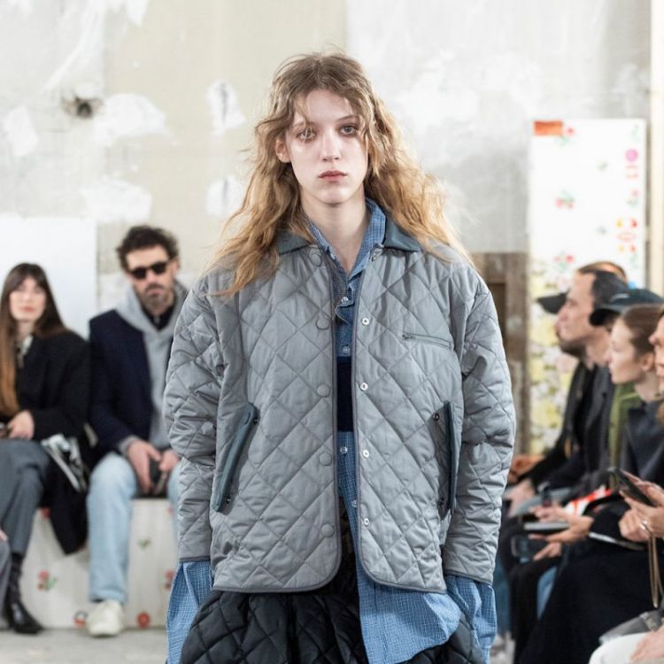 QUILTED SHRUNKEN JACKET GREY