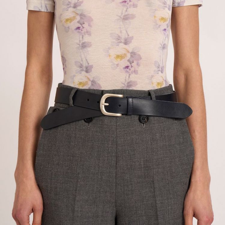 PLAIN DOUBLE TIP BELT NAVY