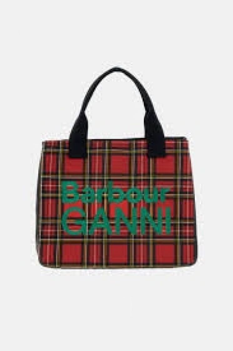 BARBOUR X GANNI WAX TOTE BAG TN11 ROYAL