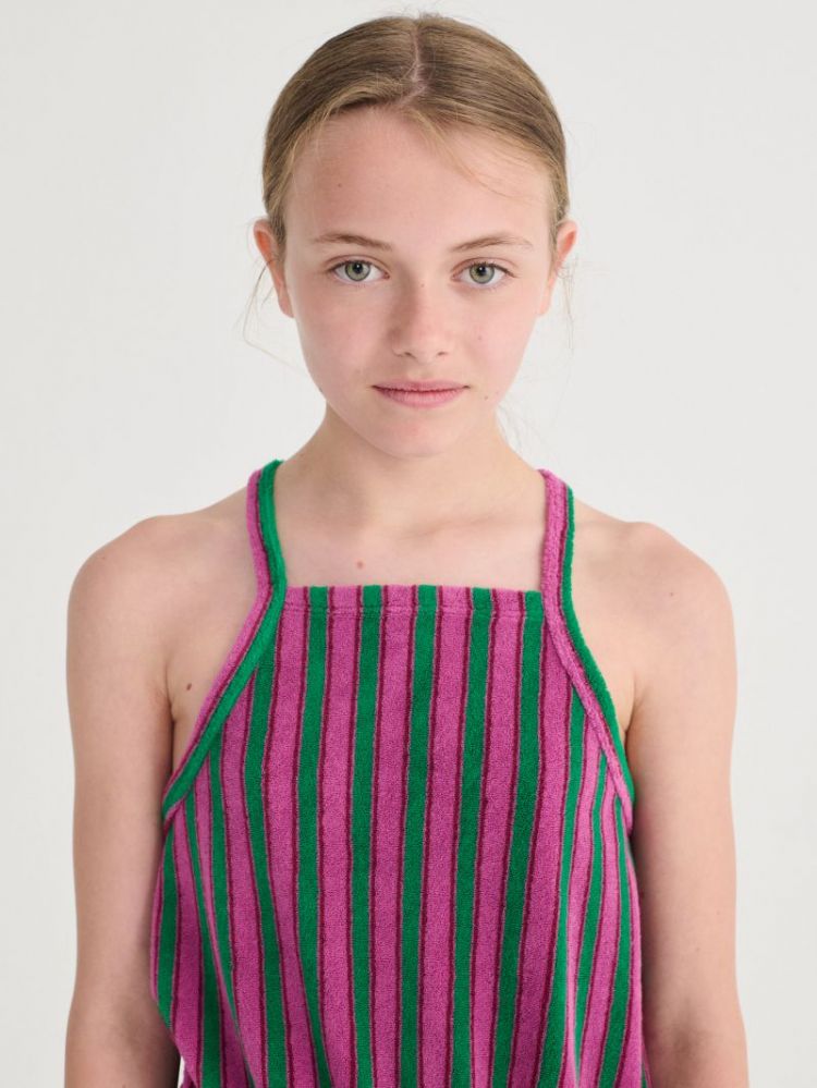 Striped terry cloth playsuit 511 PURPLE