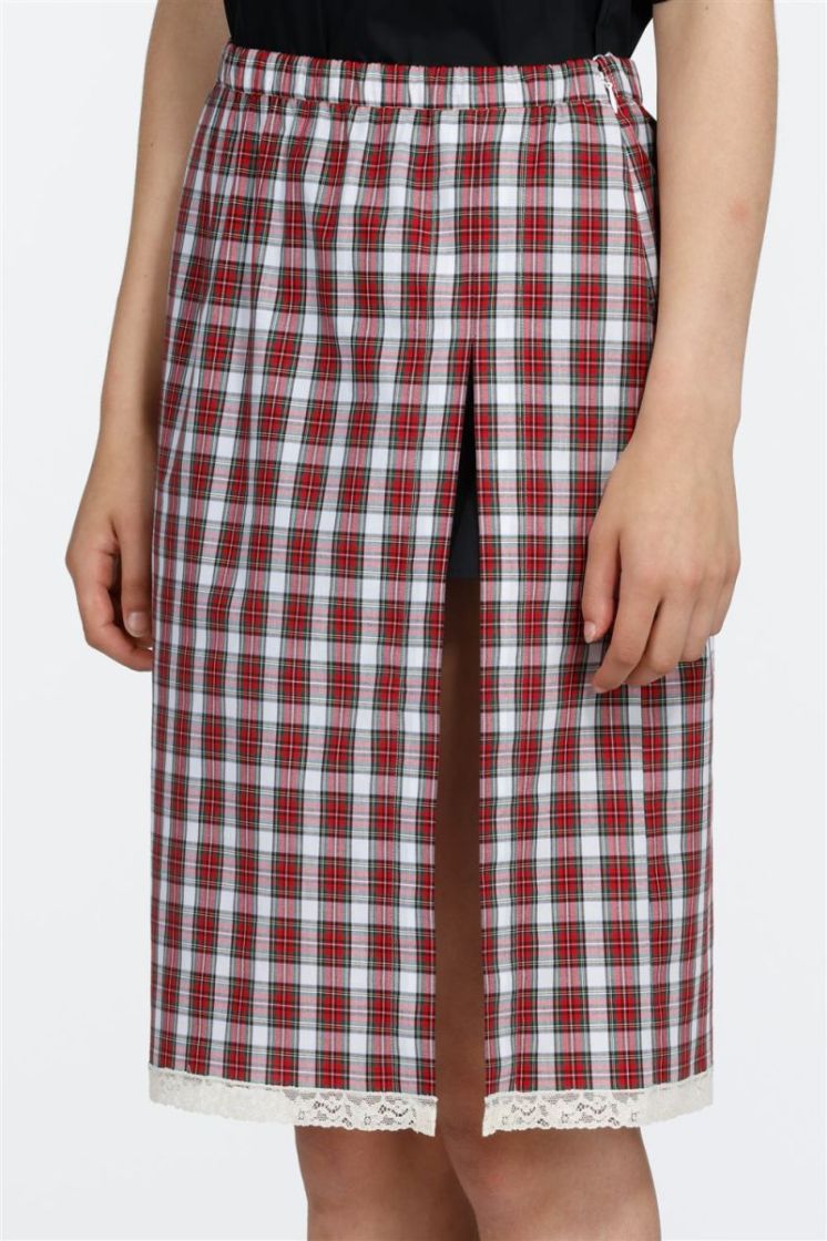 Woven  Skirt Q1C1 Quadro Bco