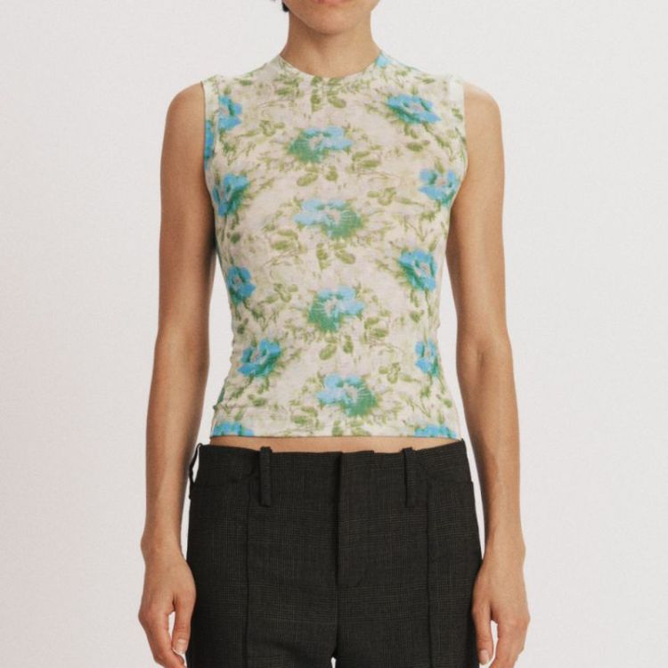 SLEEVELESS T-SHIRT - GREEN / BLUE