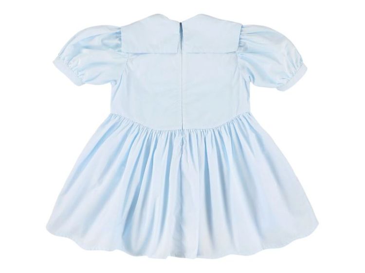 Girlsdress with bow on chest - DELICATE BLEU