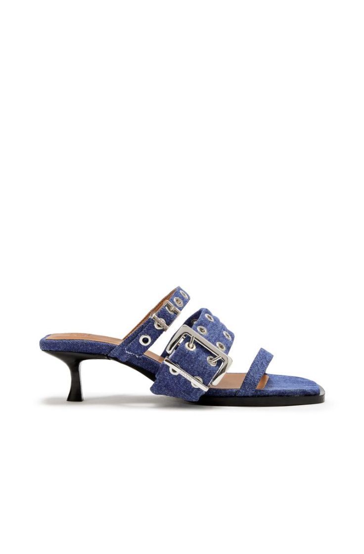 Buckle Strap Mule Denim - Mid Blue Vint