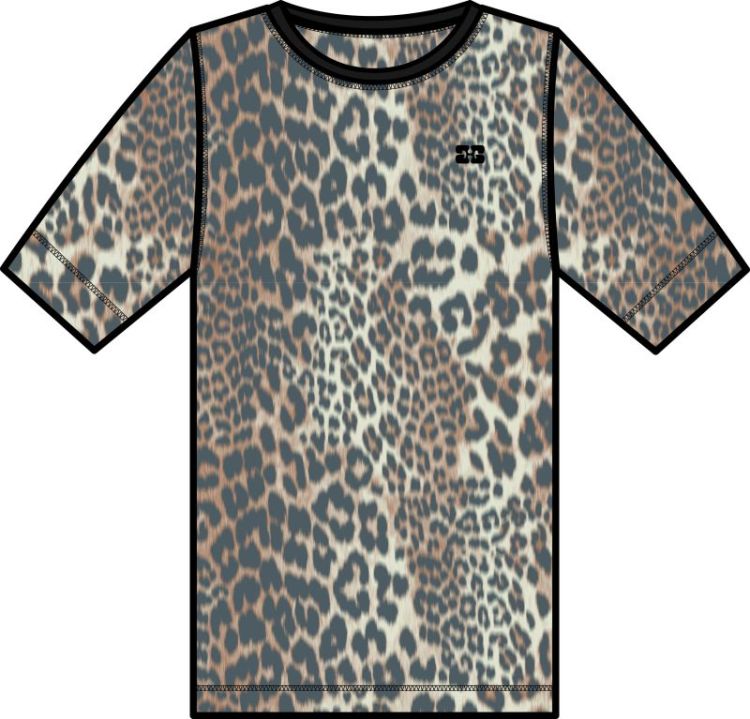 Soft Cotton Rib Short Sleeve T - Leopard