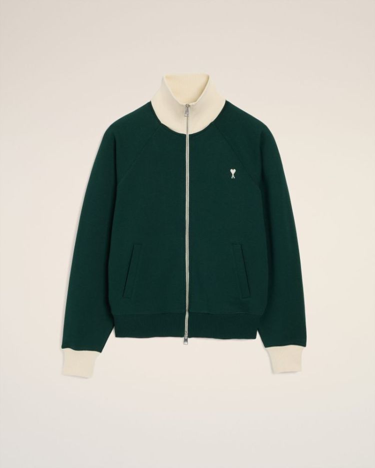QUOTA - BICOLOR ZIPPED SWEATSH A244 VERT BOUTE