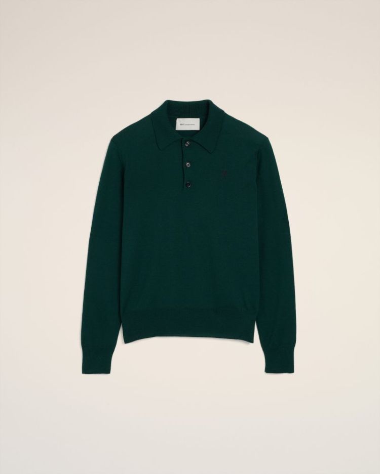 QUOTA - POLO SWEATER WITH CONT A258 VERT BOUTE