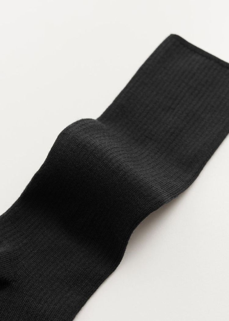 Wool Rib Socks - Black