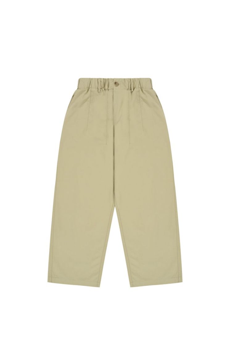 PINTUCK WIDE CHINO PANTS - BEIGE