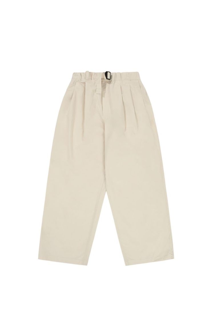 TWO TUCK WIDE PANTS - CREAM
