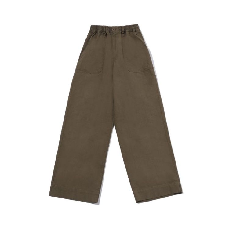 ONE TUCK WIDE FATIGUE PANTS - BROWN