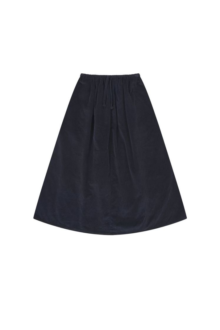 CORDUROY FLARE SKIRT - NAVY