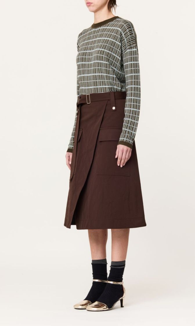 SKIRT 00M88 DARK BROW