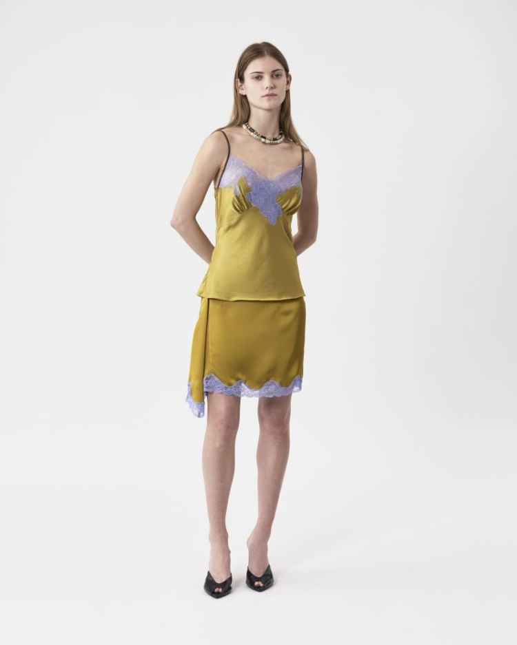 SIGNATURE LACE TOP - OCHRE/WISTERI