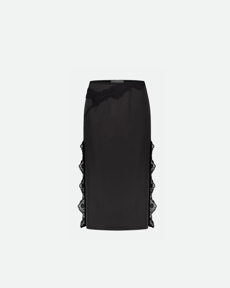 ATTITUDE MIDI SKIRT - BLACK