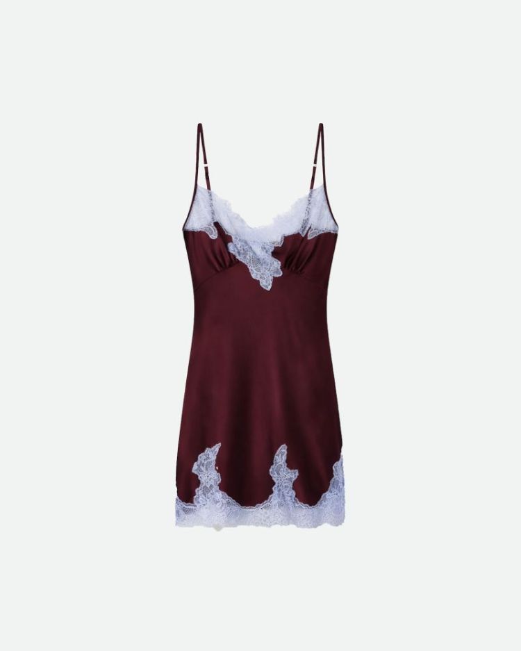 SIGNATURE LACE DRESS - BURGUNDY/GLAC