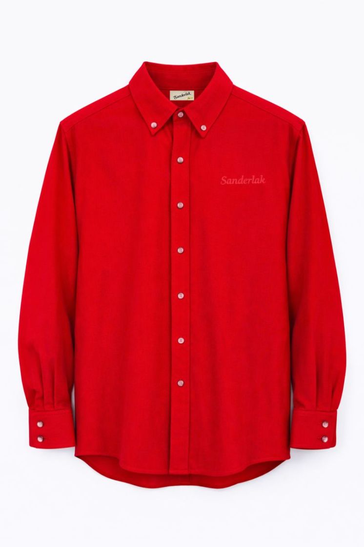 BABY CORD OVERSIZED SHIRT - RED CARPET