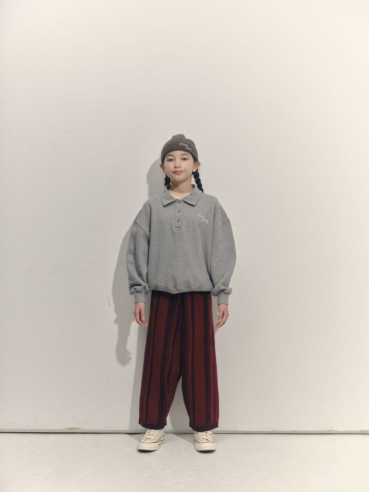 Polo Sweatshirt - Grey Melange