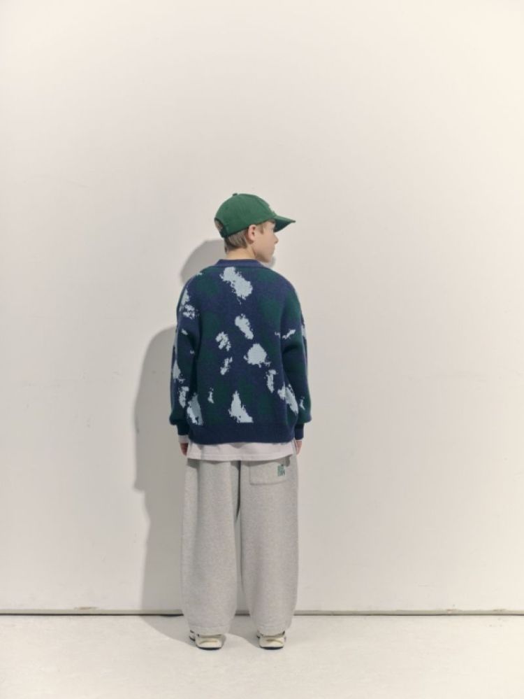 Jacquard Cardigan		 Navy