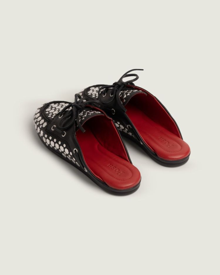 Boat loafer mule - Titanium 600 Black