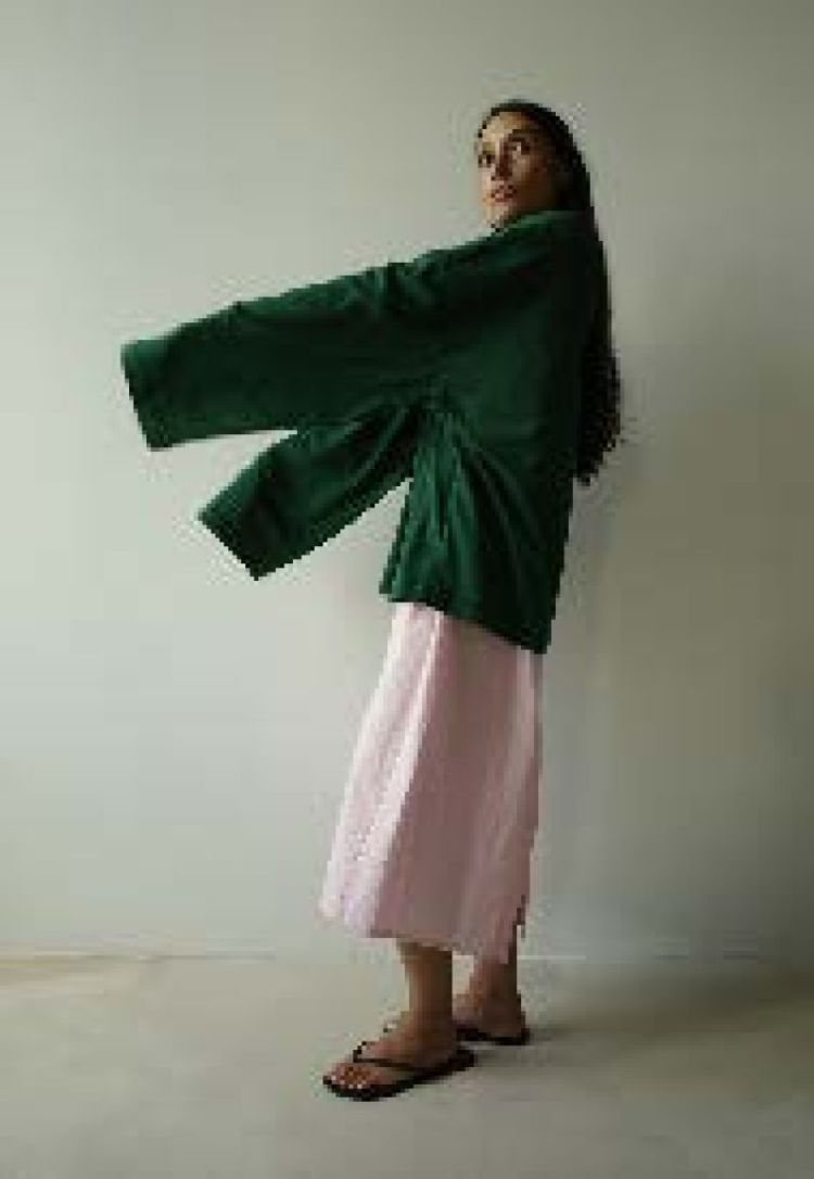 LILY poplin pencil skirt - Pink